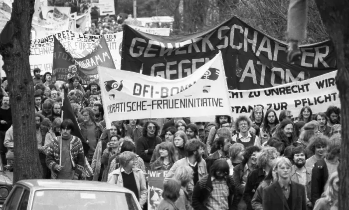 Framed Print : More than 100, 000 people demonstrated against nuclear power on 14