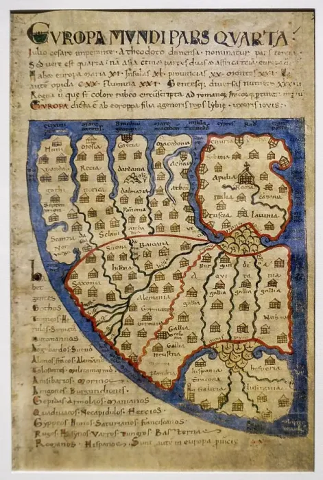 Framed Print : 1120 European map from Liber Floridus Framed Print : 1120 European map from Liber Floridus