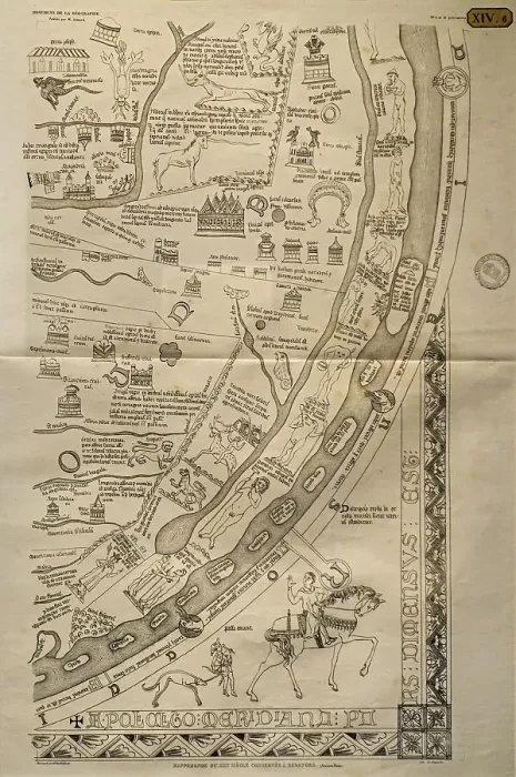 Framed Print : 1300 Hereford Mappa Mundi, medieval T and O map