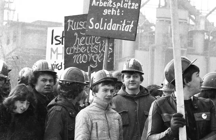 Framed Print : 15, 000 steelworkers and their relatives and friends demonstrated against the closure of Maxhuette Framed Print : 15, 000 steelworkers and their relatives and friends demonstrated against the closure of Maxhuette