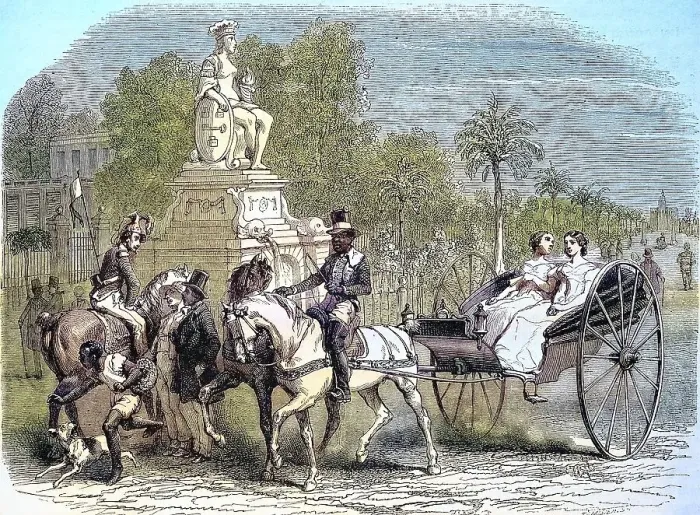 Framed Print : 1856, a carriage in Havana, Cuba Framed Print : 1856, a carriage in Havana, Cuba