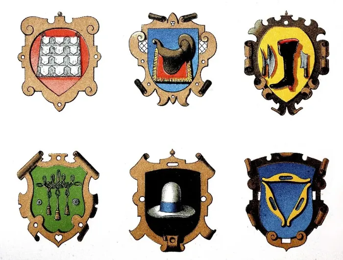Framed Print : 1890, Guild coat of arms: Furriers Framed Print : 1890, Guild coat of arms: Furriers