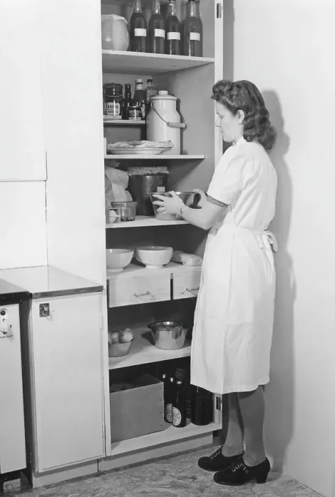 Framed Print : 1940s food storage Framed Print : 1940s food storage