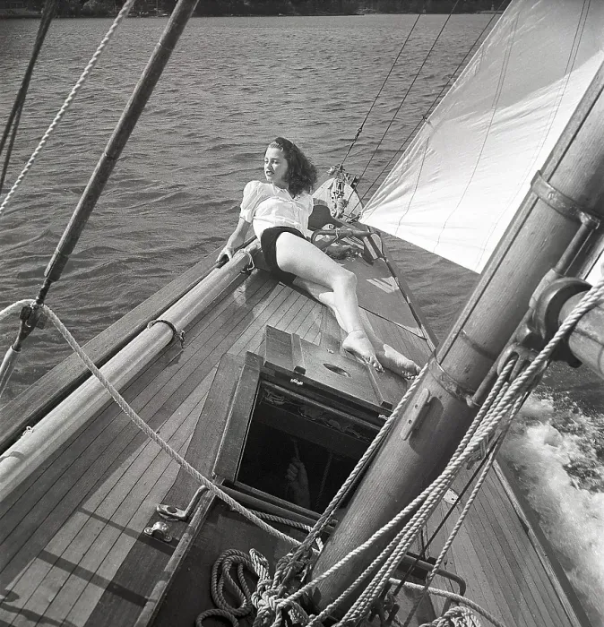 Framed Print : 1940s sailing boat