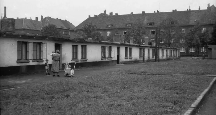 Framed Print : In 1954, there were still numerous precarious flats in barracks
