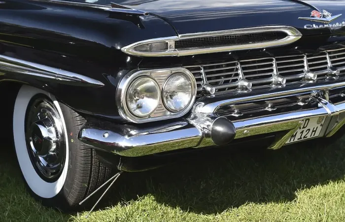Framed Print : 1958 Chevrolet Impala at classic car meeting