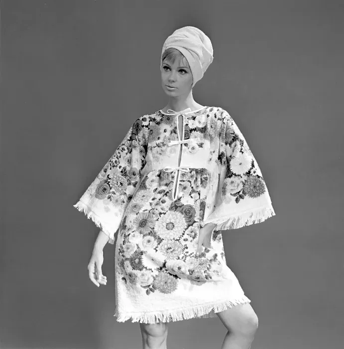 Framed Print : In the 1960s. A fashion model dressed in a summer outfit
