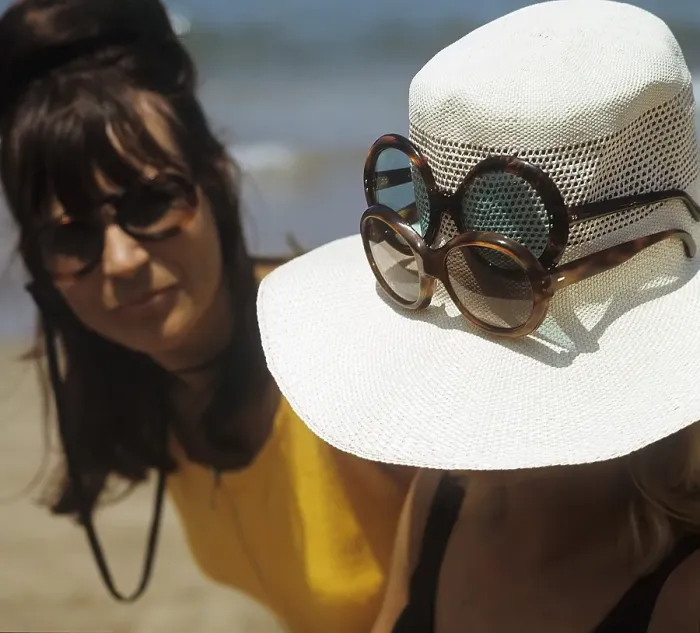 Framed Print : 1960s glasses. Summer of 69. This years model of sunglasses and accessories