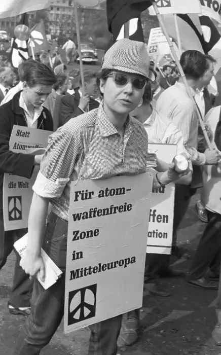 Framed Print : The 1962 Easter march, here the Easter march Ruhr 62 on 21