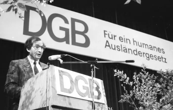 Framed Print : The 1990 DGB Conference for Foreigners advocated a humane law on foreigners