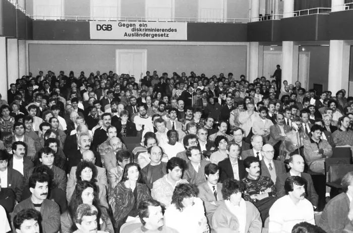 Framed Print : The 1990 DGB Conference for Foreigners advocated a humane law on foreigners