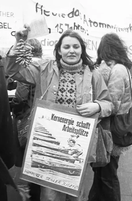 Framed Print : More than 20, 000 opponents of nuclear power demonstrated in Itzehoe against a nuclear power plant in Brokdorf on 19 Framed Print : More than 20, 000 opponents of nuclear power demonstrated in Itzehoe against a nuclear power plant in Brokdorf on 19