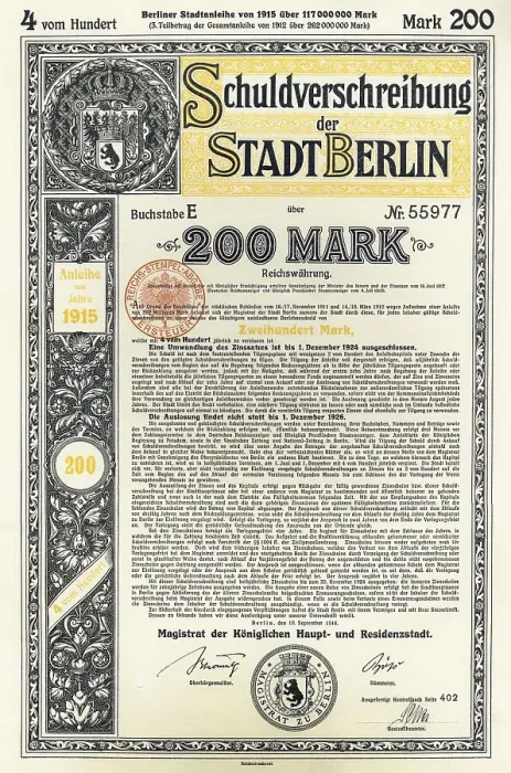 Framed Print : 200 reichsmarks obligation, 1914
