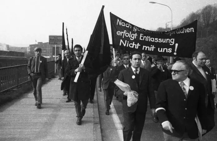 Framed Print : 2000 workers, employees and relatives demonstrated in Wuppertal on 18 Framed Print : 2000 workers, employees and relatives demonstrated in Wuppertal on 18