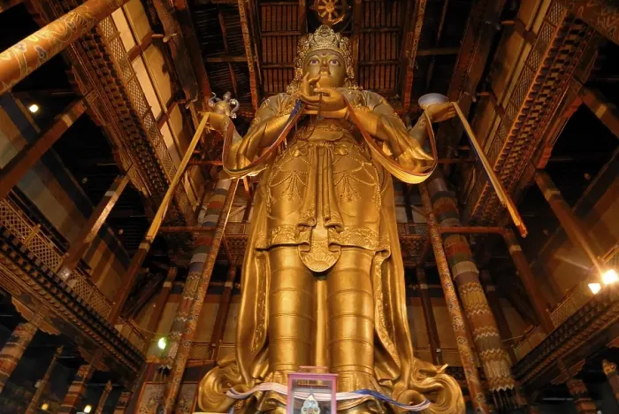 Framed Print : 26 meter high statue of the goddess Janraisig or Avalokiteshvara