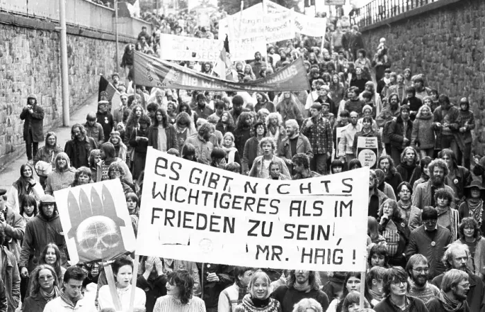 Framed Print : More than 300, 000 people attended the largest peace demonstration in Germany up to that time in Bonn's Hofgarten