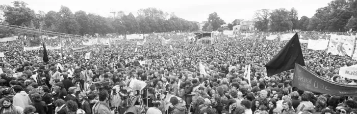 Framed Print : More than 300, 000 people attended the largest peace demonstration in Germany up to that time in Bonn's Hofgarten Framed Print : More than 300, 000 people attended the largest peace demonstration in Germany up to that time in Bonn's Hofgarten