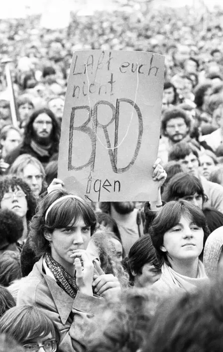 Framed Print : More than 300, 000 people attended the largest peace demonstration in Germany up to that time in Bonn's Hofgarten