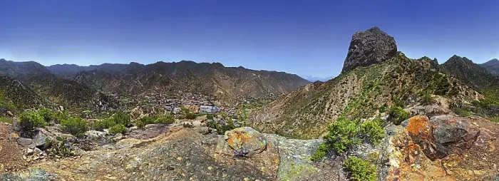 Framed Print : 360° panorama of the striking volcanic vent Roque El Cano