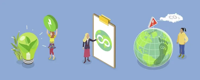 Framed Print : 3D Isometric Flat Illustration of Circular Economy
