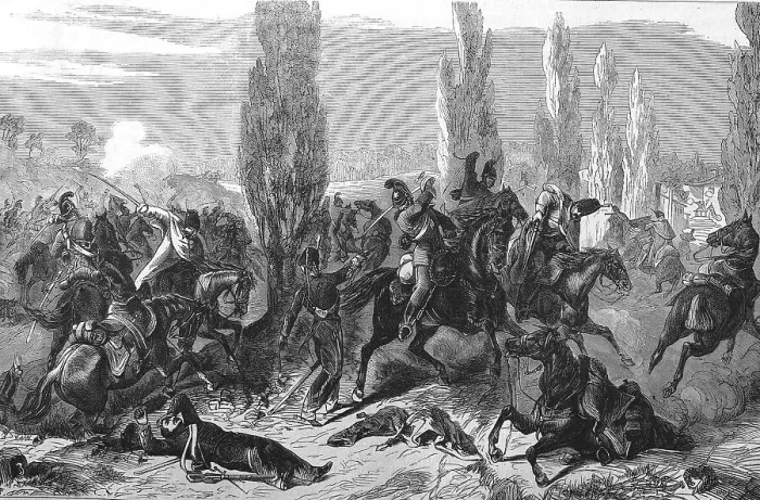 Framed Print : The 3rd Saxon Cavalry Regiment in the Battle of Buzaney