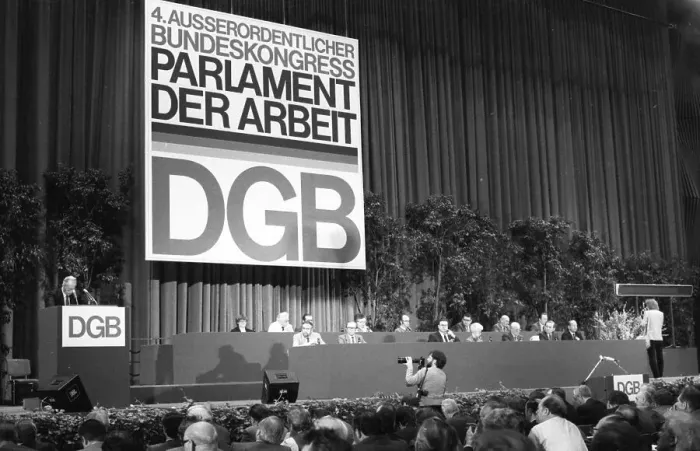 Framed Print : 4th Extraordinary Congress of the German Trade Union Confederation (DGB) on 12