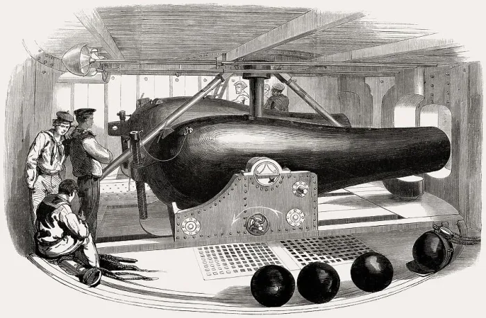 Framed Print : 50-pounder Dahlgren gun, American Civil War