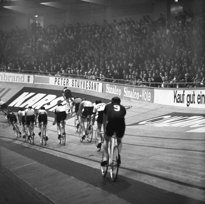 Framed Print : The 6-day race of the professional cyclists