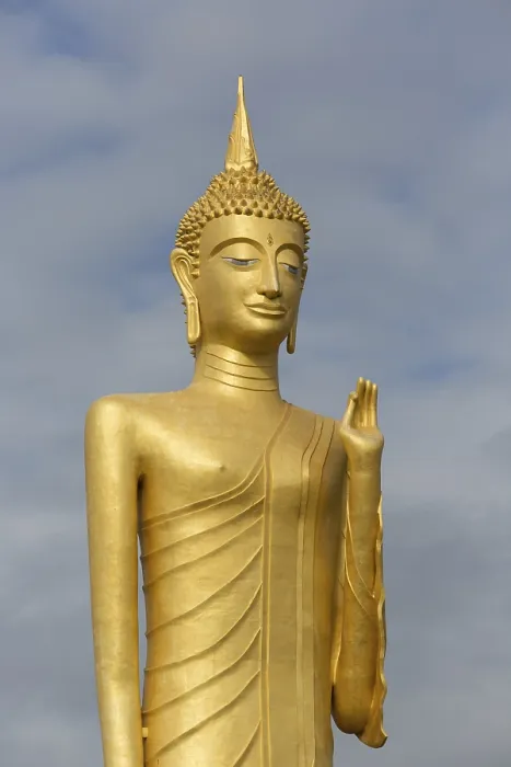Framed Print : 60m high gilded Buddha statue Luang Phaw Dto in Wat Burapha Phiram