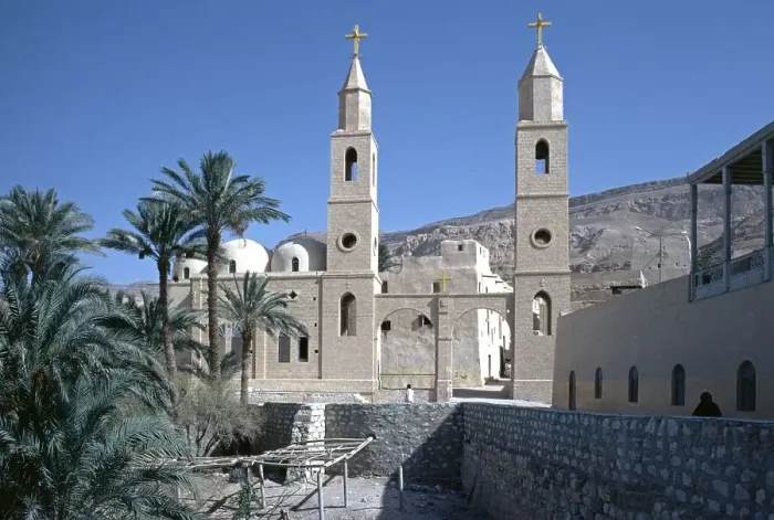 Framed Print : One of 7 churches, Monastery of St Anthony, Monastery of St Anthony, Arabian Desert, Egypt, September 1989, vintage, retro, old, historic, Africa
