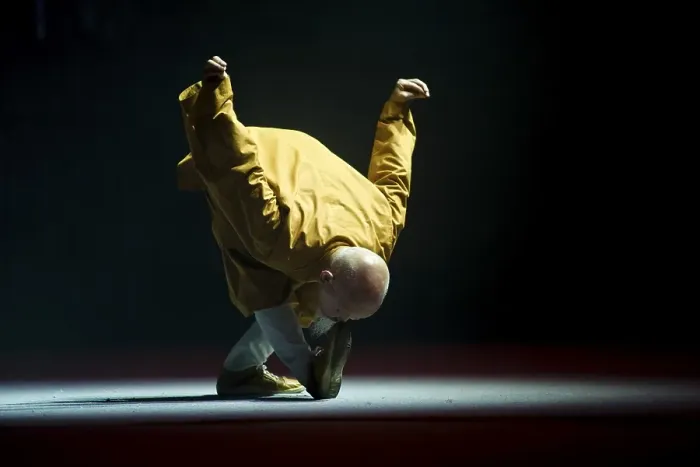 Framed Print : 70-year-old Shaolin monk moving artfully in meditation