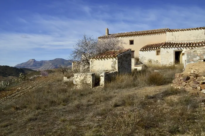 Framed Print : Abandoned finca with view to the mountain La Muela