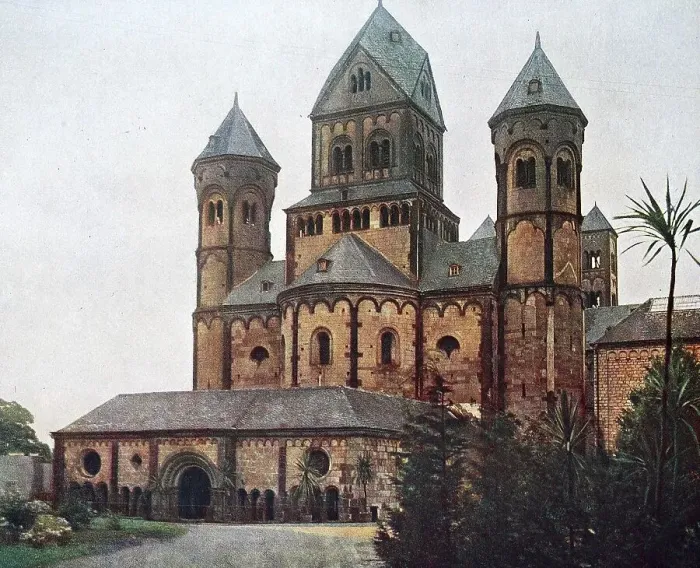 Framed Print : The abbey church of Maria Laach in 1910 Framed Print : The abbey church of Maria Laach in 1910