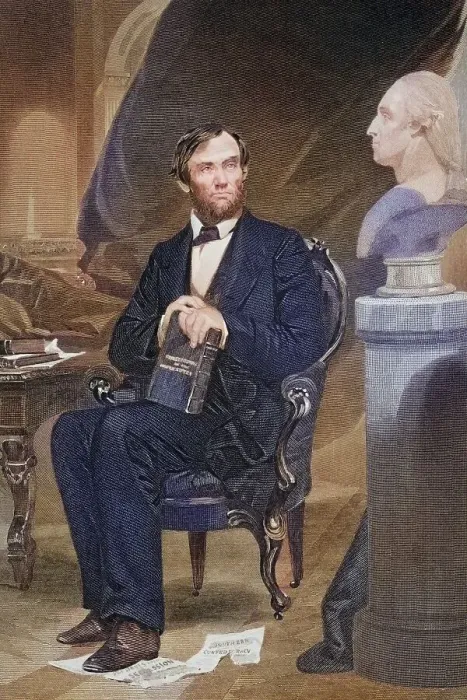 Framed Print : Abraham Lincoln 1809-65, 16th President of the United States 1861-65