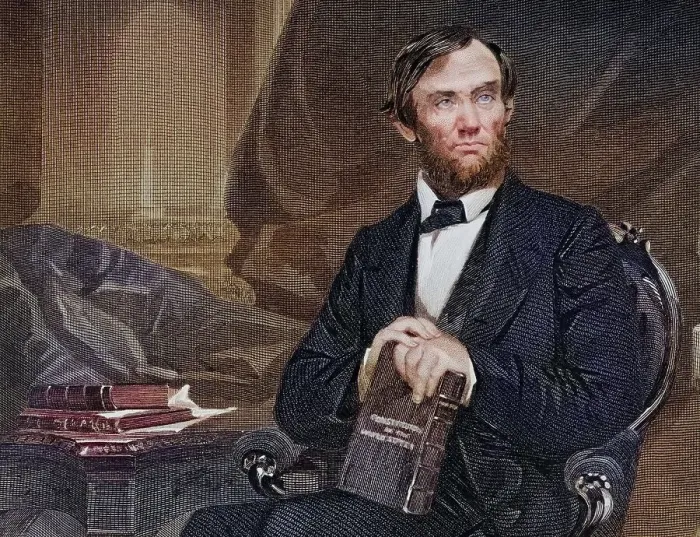 Framed Print : Abraham Lincoln 1809-65, 16th President of the United States 1861-65