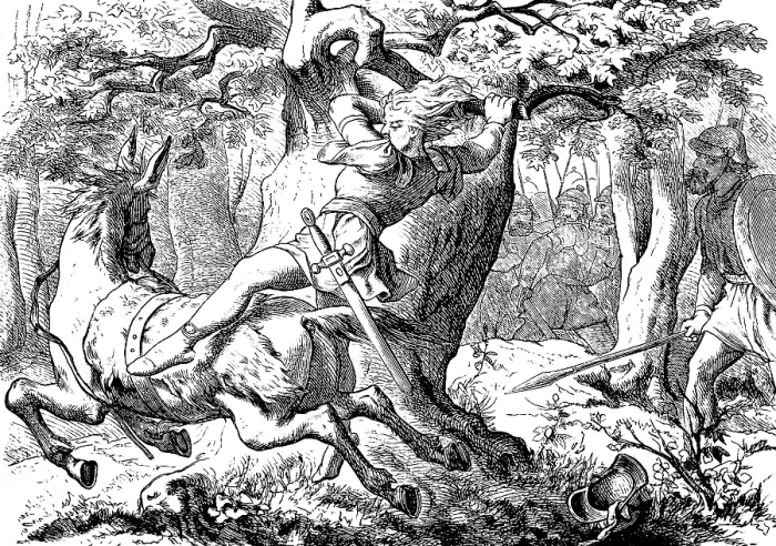 Framed Print : Absalom's end after losing battle