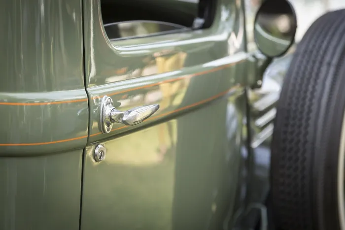 Framed Print : Detail abstract of beautiful vintage car door and handle Framed Print : Detail abstract of beautiful vintage car door and handle
