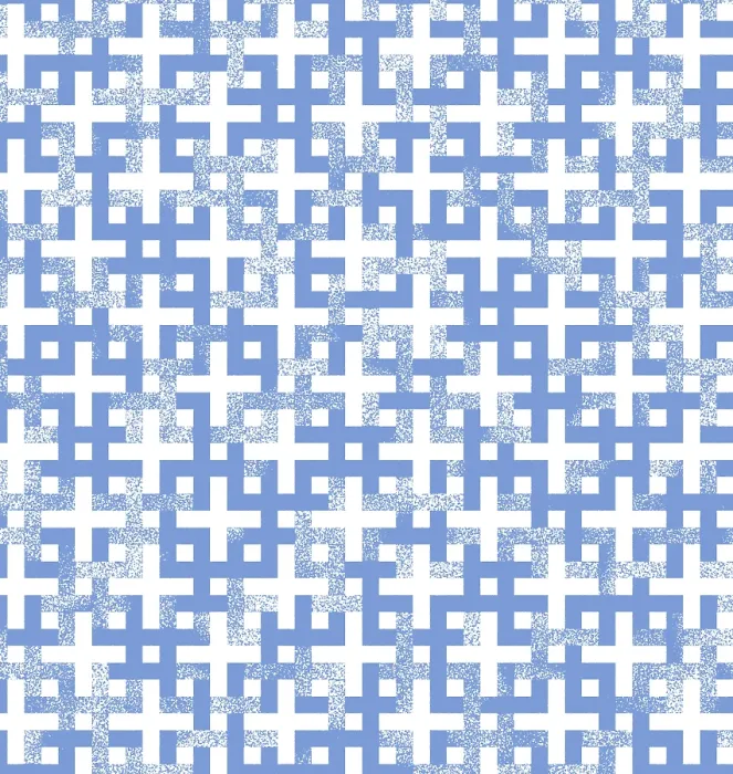 Framed Print : Abstract blue and white geometric lattice pattern with intricate and repetitive design