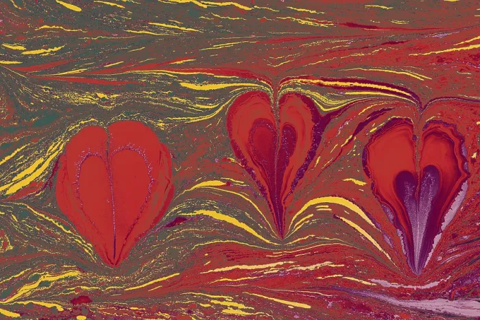 Framed Print : Abstract creative marbling pattern with love concept for fabric