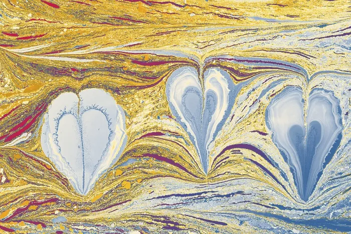 Framed Print : Abstract creative marbling pattern with love concept for fabric