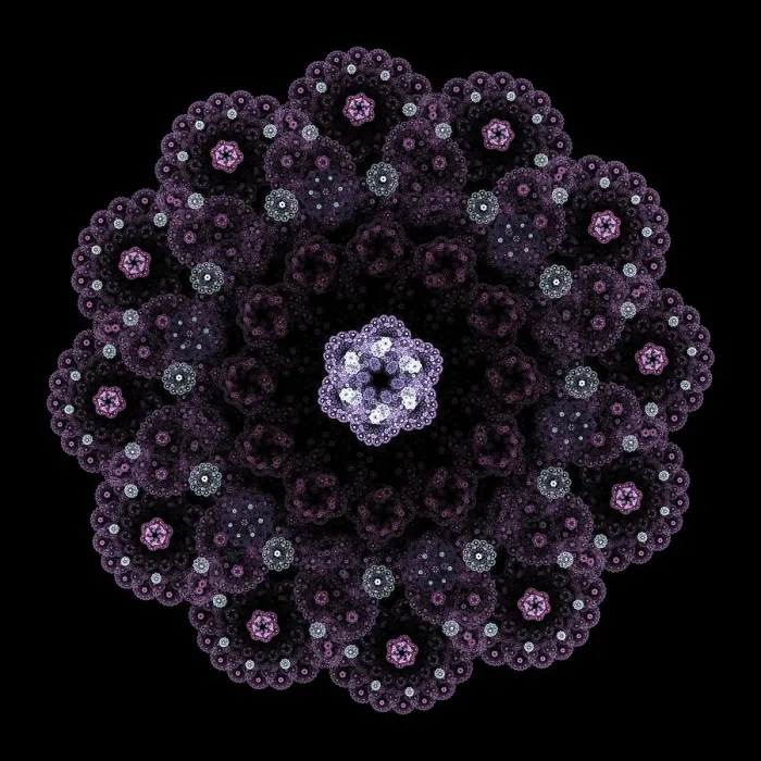Framed Print : Abstract fractal design. Isolated on black background