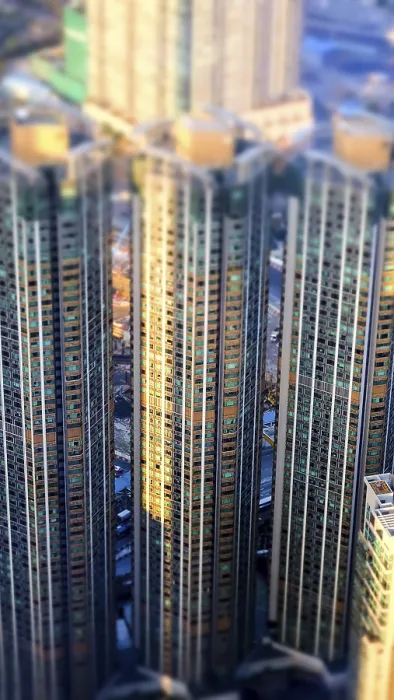 Framed Print : Abstract futuristic cityscape with modern skyscrapers