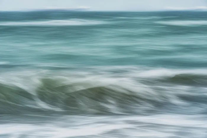 Framed Print : Abstract Intentional Camera Movement of Ocean Waves Moving Creating a Painterly Texture Effect