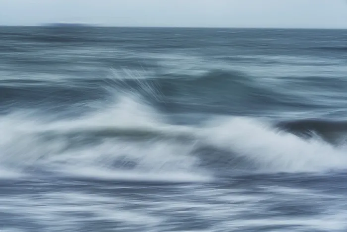 Framed Print : Abstract Intentional Camera Movement of Ocean Waves Moving Creating a Painterly Texture Effect