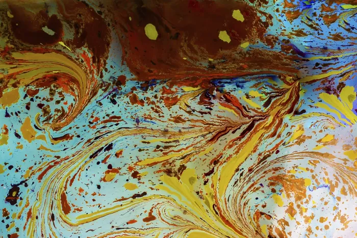 Framed Print : Abstract marbling art patterns in paint as background Framed Print : Abstract marbling art patterns in paint as background