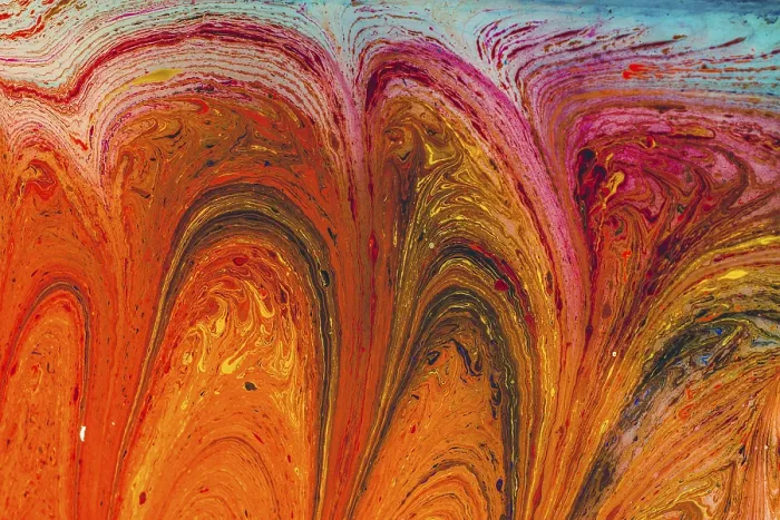 Framed Print : Abstract marbling art patterns in paint as background