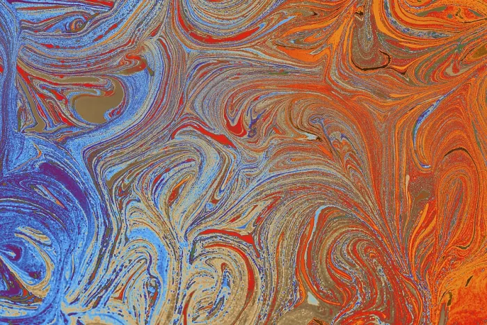 Framed Print : Abstract marbling floral pattern for fabric