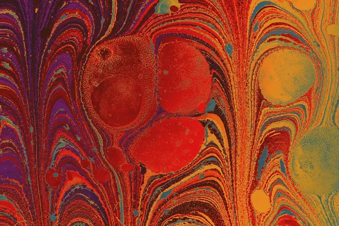 Framed Print : Abstract marbling floral pattern for fabric