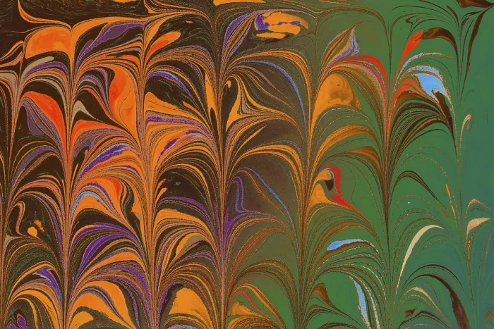 Framed Print : Abstract marbling floral pattern for fabric