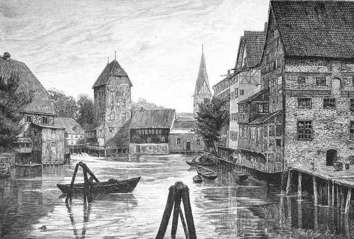 Framed Print : Abtsmuehle in Lueneburg, Lower Saxony Framed Print : Abtsmuehle in Lueneburg, Lower Saxony